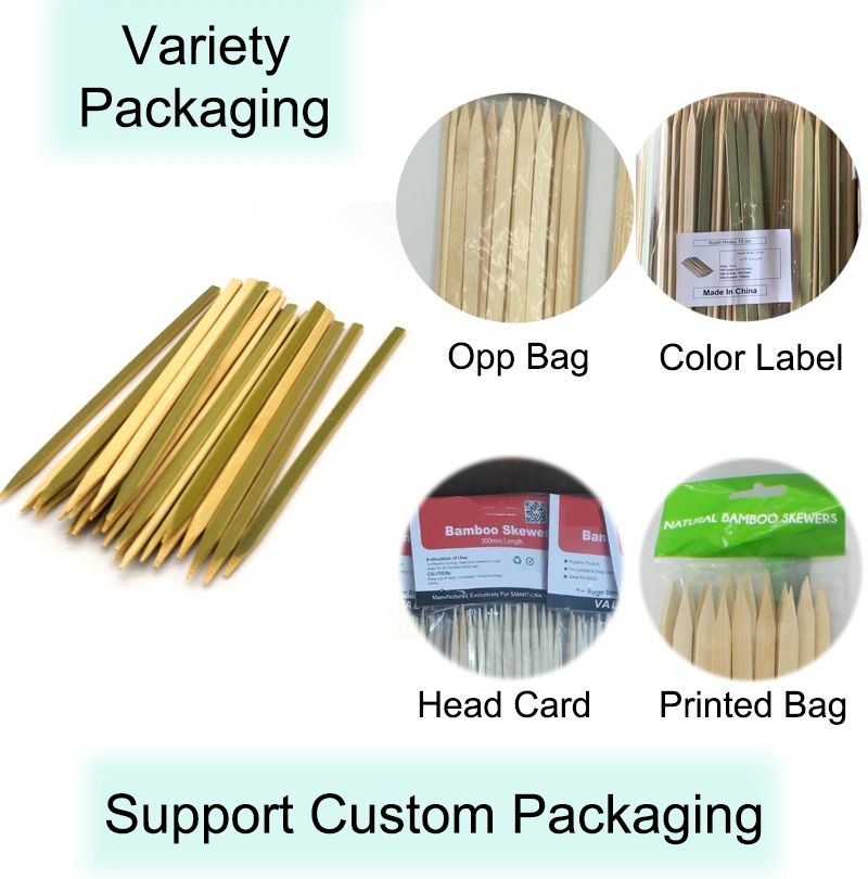 Factory Price Food Grade Disposable Degradable Bamboo Wooden BBQ Skewer for Party Supplies
