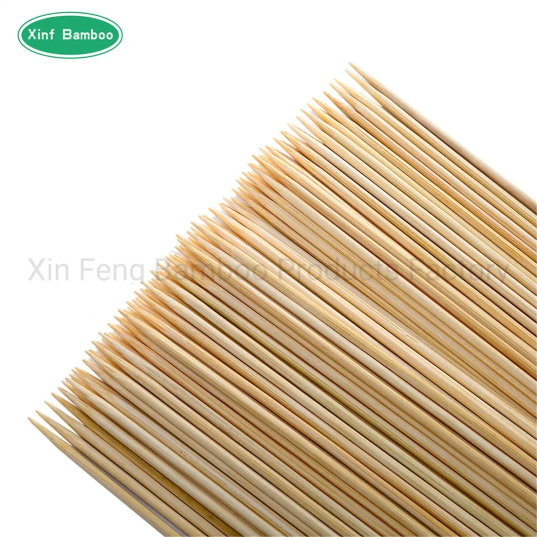 Wholesale Biodegradable Disposable Round BBQ Skewer Wood Stick Bamboo Skewer for Barbecue