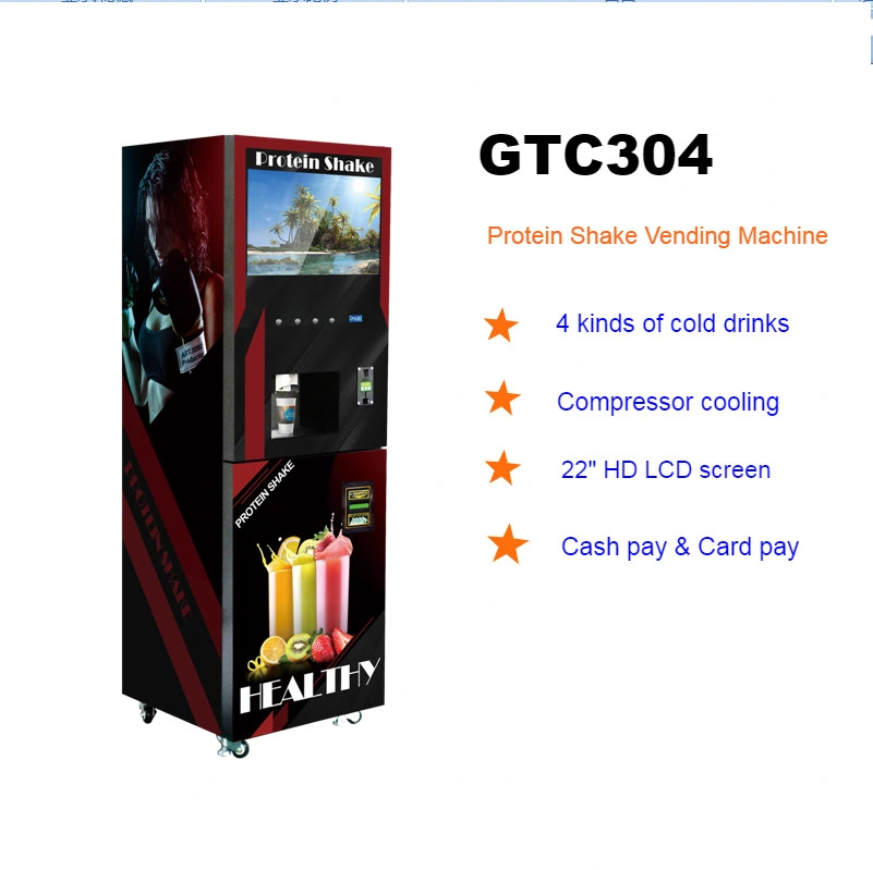 Protein Shake Vending Machine 4 Cold Drinks with Coin Cash Card Pay